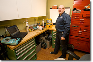 Tim in calibration laboratory